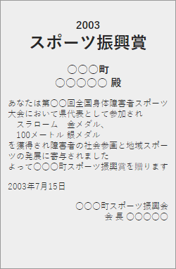 スポーツ：復興賞