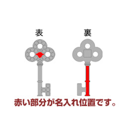 名入れ希望の場合の位置。