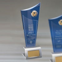 アクリル楯 ヴィーナスアワードブリーズ・アクアブルー〔Breeze〕 WIN-ZVAL-1260-A （310×123mm）