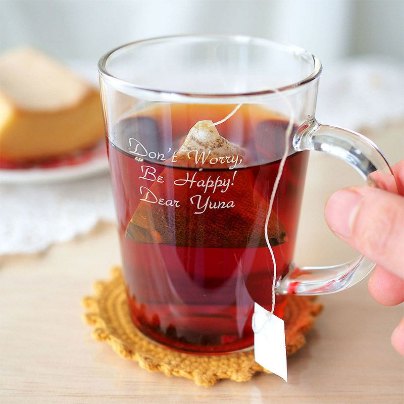 名入れガラスマグ・花茶 (230 ml)