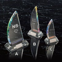 ガラスサンドトロフィー GOL-B505-A　(高さ245mm)