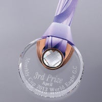 クリスタルSHM透明メダル (直径70mm) 【WEA-SHM-4】銅